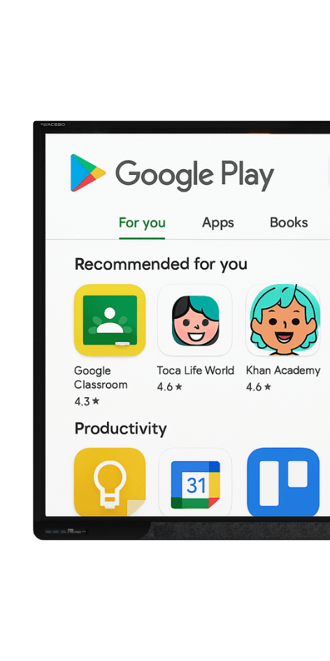 All your favourite apps, <br />
ready to use straight away